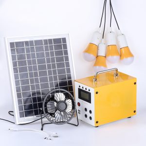 10W Solar Panel Battery Systems Home Off Grid system with FM radio, MP3, MP4 function. With speaker